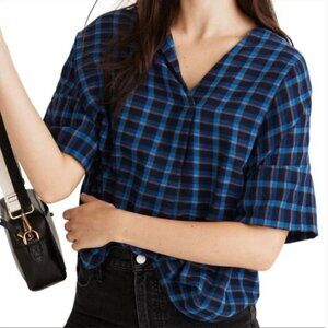Madewell Double-Faced Park Popover Plaid Shirt XS